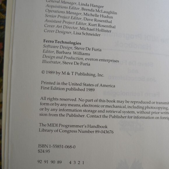 MIDI Programmer's Handbook by Steve De Furia, Joe Scacciaferro - Picture 3 of 3